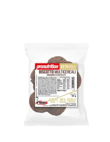 Biscotto Keto Multicereali con Gocce di Cioccolato (50g) PRO NUTRITION