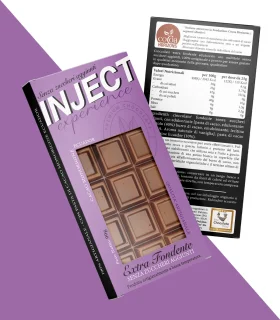 Tavoletta di Cioccolato Extra Fondente senza zuccheri aggiunti (90g) INJECT NUTRITION