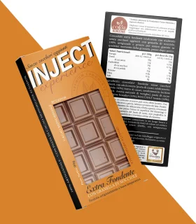 Tavoletta di Cioccolato Extra fondente con Granella di Nocciole senza zuccheri aggiunti (90g) INJECT NUTRITION