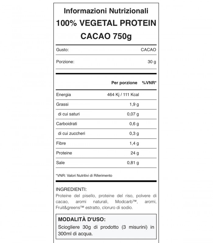 100% VEGETAL PROTEIN (750g)