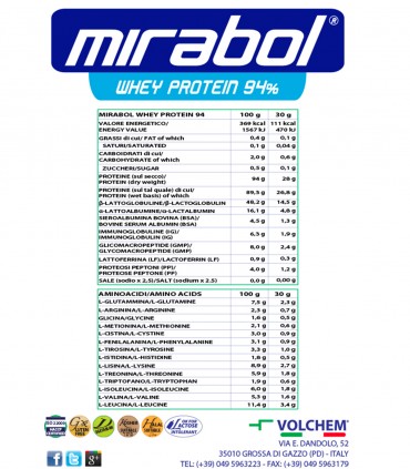Mirabol Whey Protein 94% (750g) VOLCHEM
