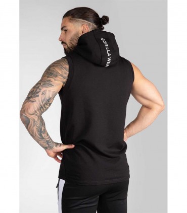 Lincoln Sleeveless Hoodie Black GORILLA WEAR - Felpa smanicata