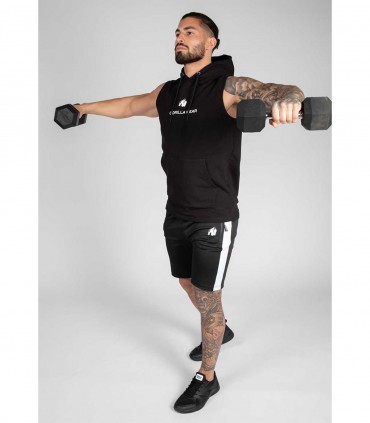 Lincoln Sleeveless Hoodie Black GORILLA WEAR - Felpa smanicata