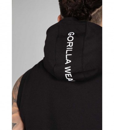 Lincoln Sleeveless Hoodie Black GORILLA WEAR - Felpa smanicata
