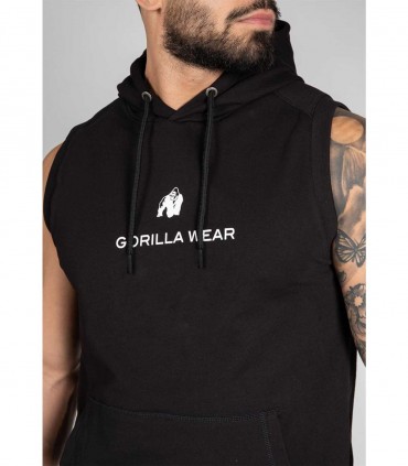 Lincoln Sleeveless Hoodie Black GORILLA WEAR - Felpa smanicata