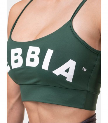 Classic Hero Cut-Out Sports Bra Dark Green NEBBIA - Top sportivo donna