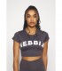 Short Sleeve Sporty Crop Top Marron NEBBIA
