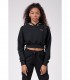 Golden Cropped Hoodie Black NEBBIA