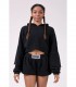 Rebels Hero Ribbon Cropped Hoodie Black NEBBIA