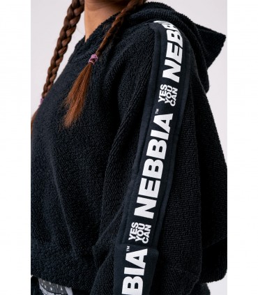 Rebels Hero Ribbon Cropped Hoodie Black NEBBIA - Felpa con cappuccio