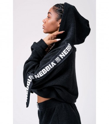 Rebels Hero Ribbon Cropped Hoodie Black NEBBIA - Felpa con cappuccio