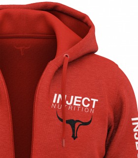 Hoodie Zipped Red UNISEX INJECT NUTRITION