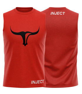 Sleeveless Muscle Red T-Shirt INJECT NUTRITION