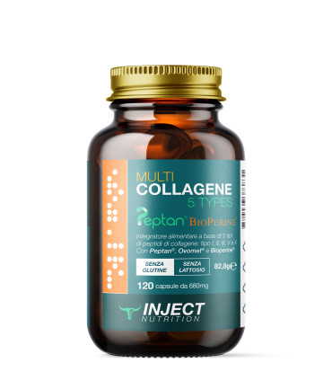 Multi Collagene 5 Types Peptan® Ovomet® Bioperine® (120cps) INJECT NUTRITION