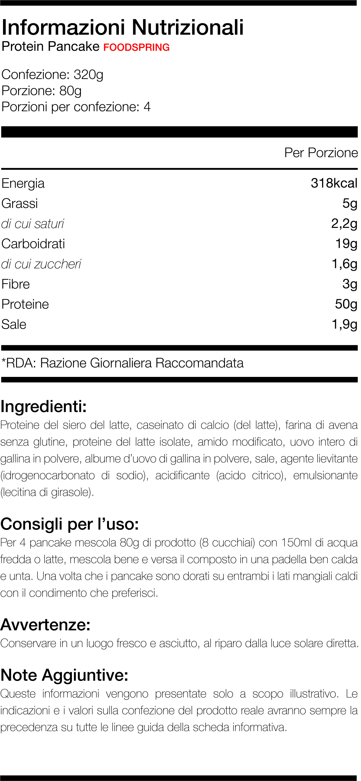 FOODSPRING pancakes protéinés 320g FOODSPRING